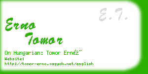 erno tomor business card